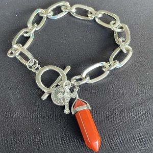 Handmade red jasper ankle bracelet